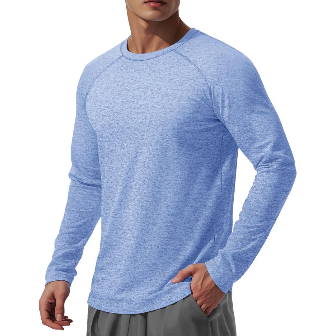 TACVASEN Light Blue UPF 50+ Fishing Swim Long Sleeve Shirts