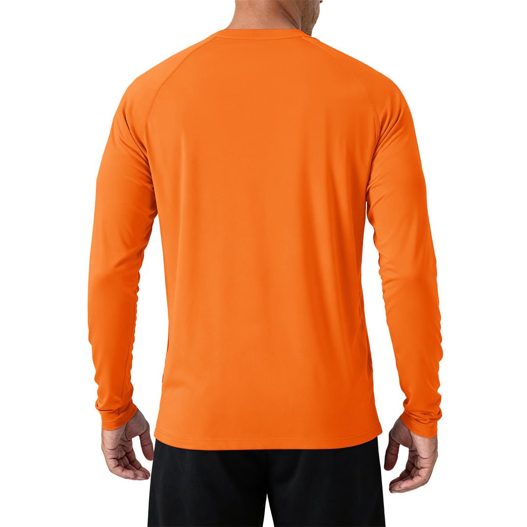 Men's UPF 50+ Long Sleeve Quick Dry Sun Protection Shirt Orange