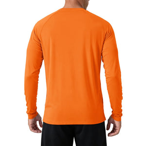 Men's UPF 50+ Long Sleeve Quick Dry Sun Protection Shirt Orange