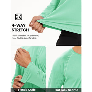 Men's UPF 50+ Long Sleeve Quick Dry Sun Protection Shirt Mint Green
