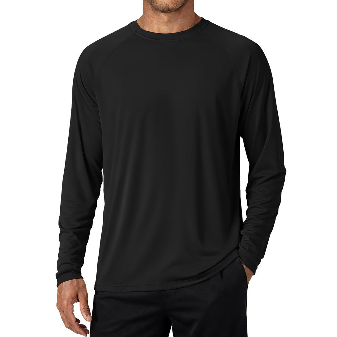 Men's UPF 50+ Long Sleeve Quick Dry Sun Protection Shirt Black