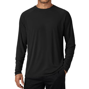 Men's UPF 50+ Long Sleeve Quick Dry Sun Protection Shirt Black