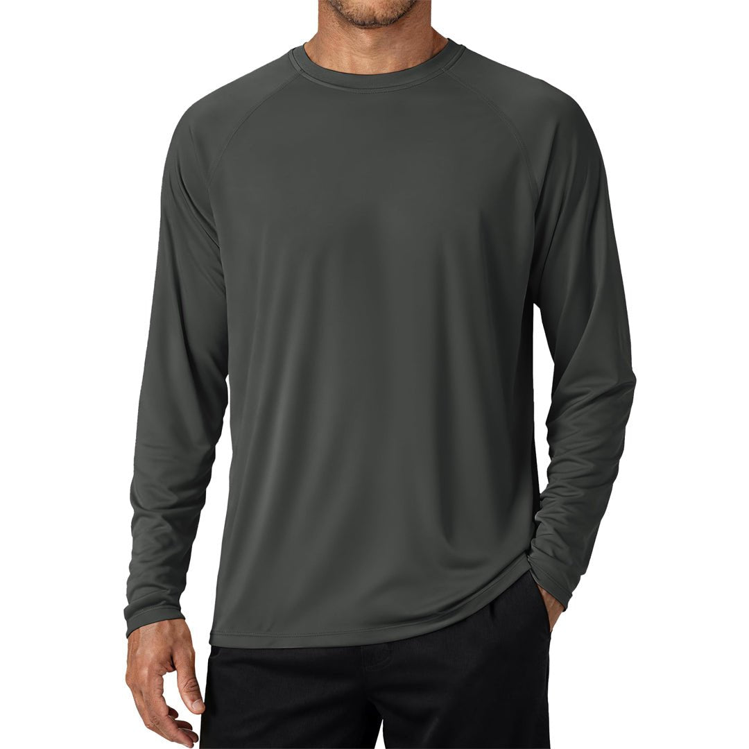 Men's UPF 50+ Long Sleeve Quick Dry Sun Protection Shirt Dark Grey