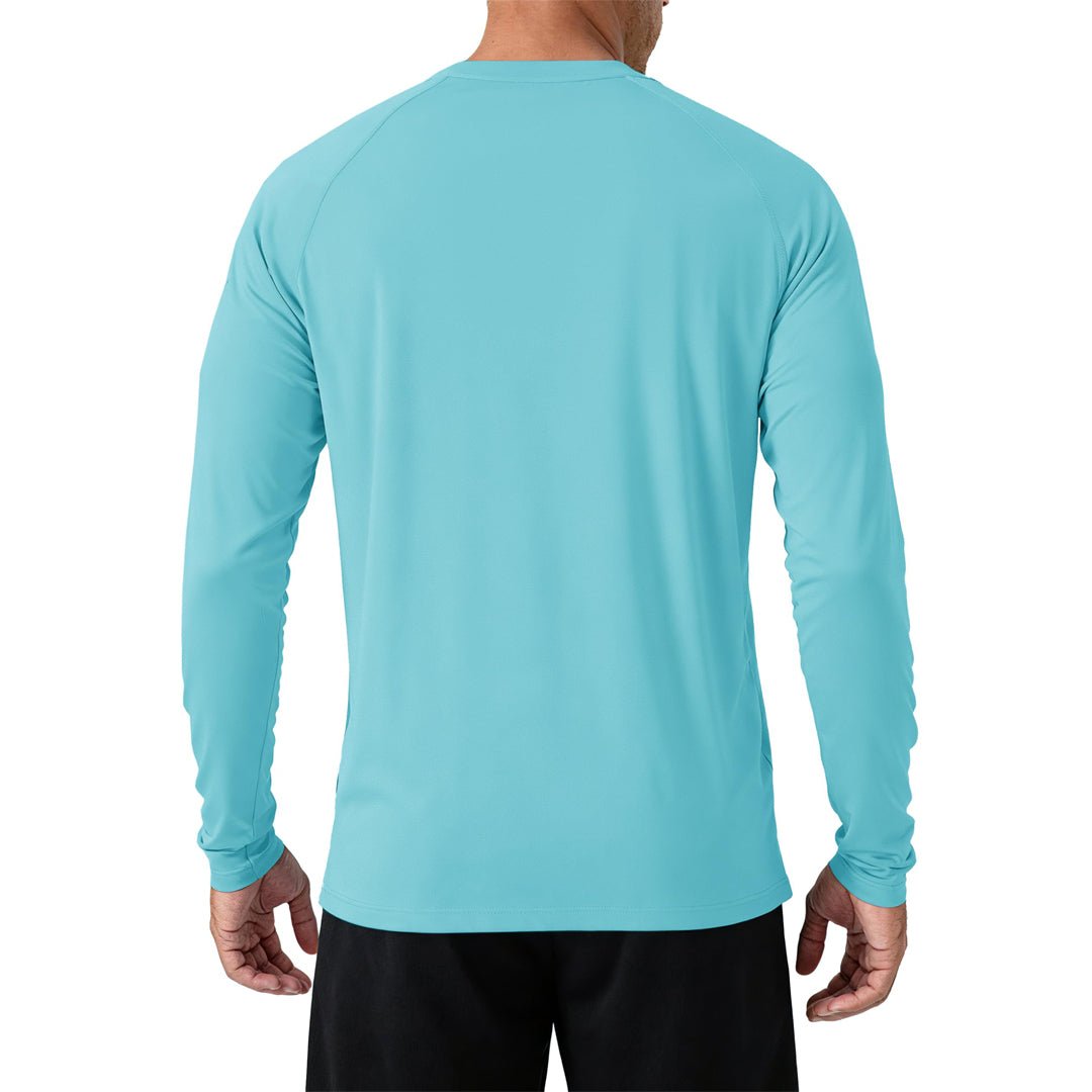 Men's UPF 50+ Long Sleeve Quick Dry Sun Protection Shirt Water Blue