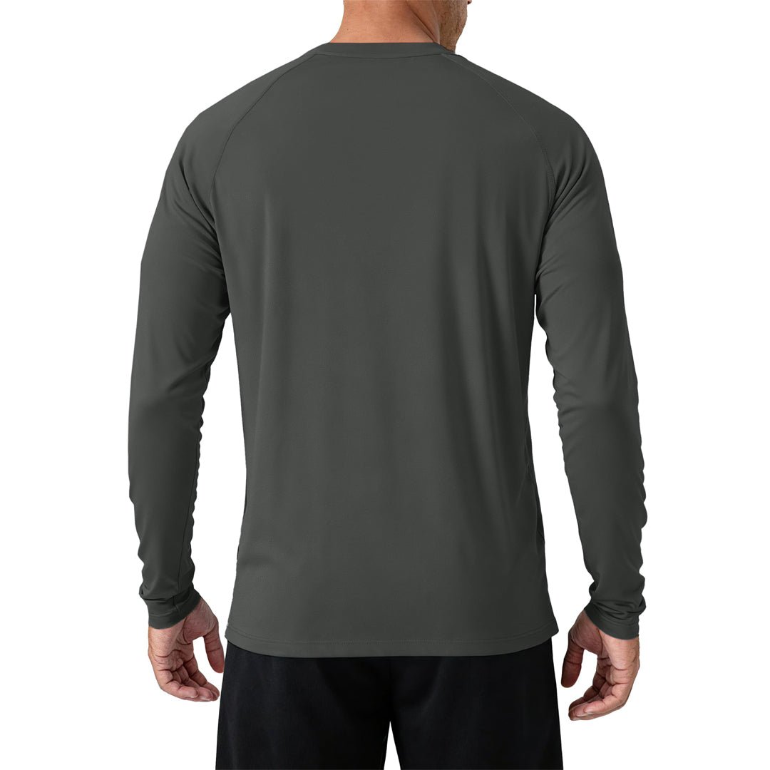 Men's UPF 50+ Long Sleeve Quick Dry Sun Protection Shirt Dark Grey