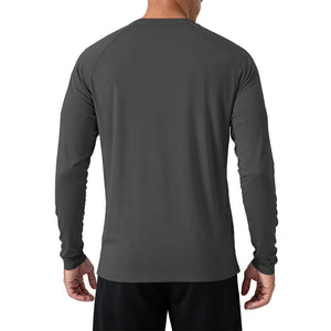 Men's UPF 50+ Long Sleeve Quick Dry Sun Protection Shirt Dark Grey