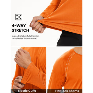 Men's UPF 50+ Long Sleeve Quick Dry Sun Protection Shirt Orange