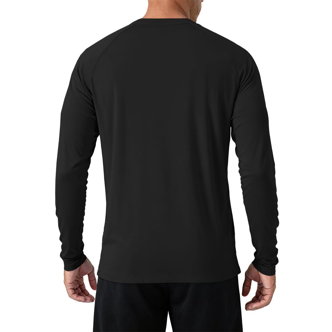 Men's UPF 50+ Long Sleeve Quick Dry Sun Protection Shirt Black