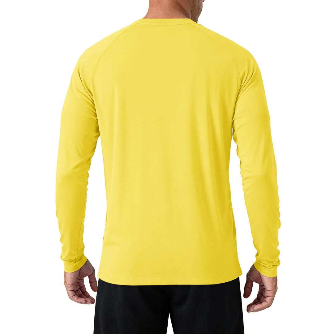 Men's UPF 50+ Long Sleeve Quick Dry Sun Protection Shirt Yellow
