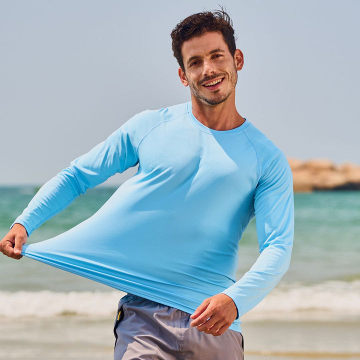 Men's UPF 50+ Long Sleeve Quick Dry Sun Protection Shirt - Men's Sun Protective Shirts