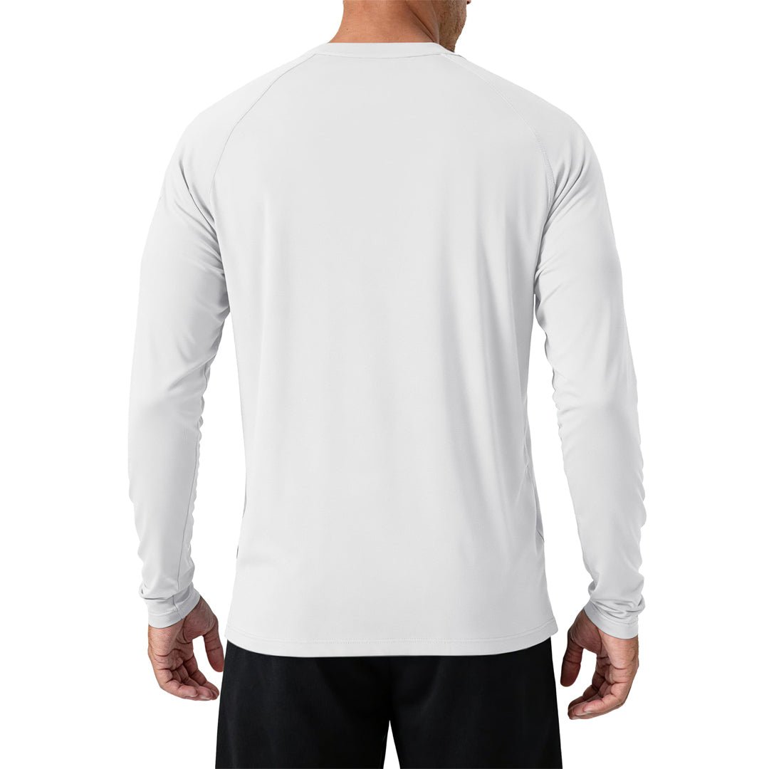 Men's UPF 50+ Long Sleeve Quick Dry Sun Protection Shirt White