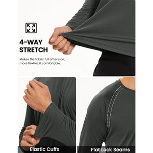 Men's UPF 50+ Long Sleeve Quick Dry Sun Protection Shirt Dark Grey