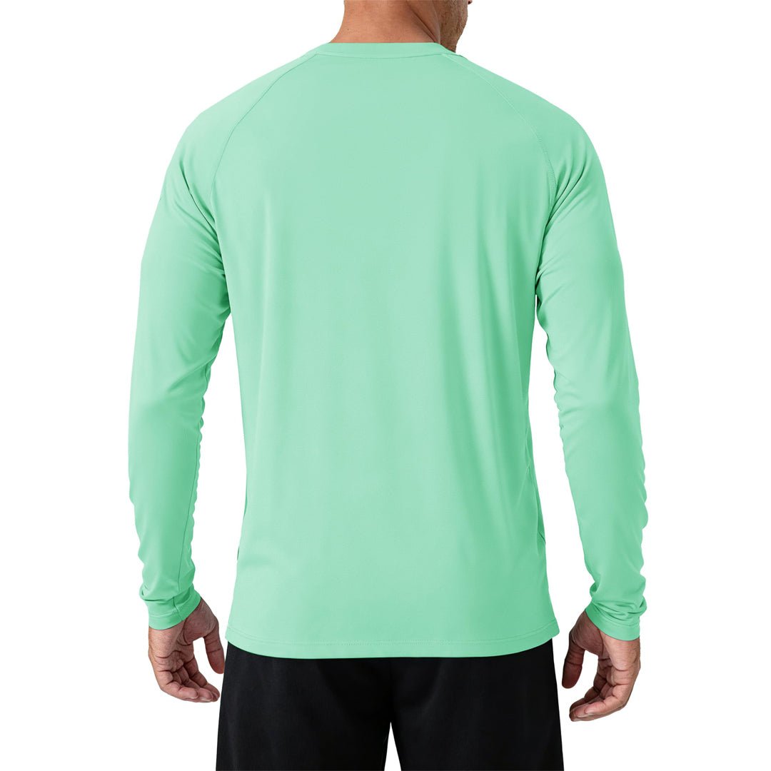 Men's UPF 50+ Long Sleeve Quick Dry Sun Protection Shirt Mint Green