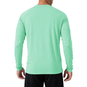 Men's UPF 50+ Long Sleeve Quick Dry Sun Protection Shirt Mint Green