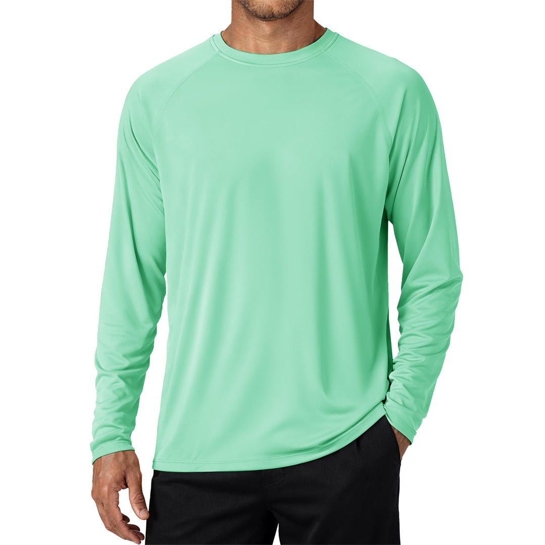 Men's UPF 50+ Long Sleeve Quick Dry Sun Protection Shirt Mint Green