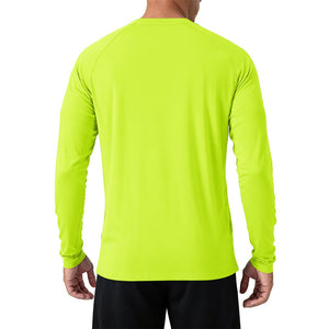 Men's UPF 50+ Long Sleeve Quick Dry Sun Protection Shirt Bright Green