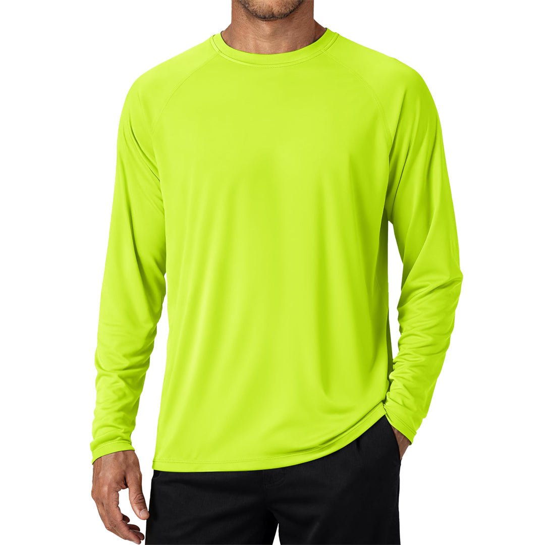 Men's UPF 50+ Long Sleeve Quick Dry Sun Protection Shirt Bright Green