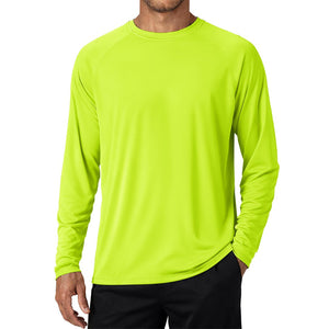 Men's UPF 50+ Long Sleeve Quick Dry Sun Protection Shirt Bright Green
