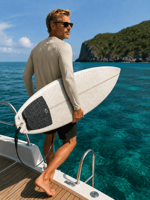 TACVASEN Dull Cyan Men's UPF 50+ Long Sleeve Quick Dry Sun Protection Shirt