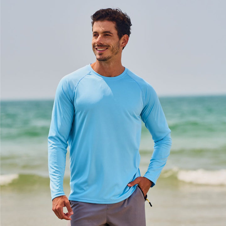 Men's UPF 50+ Long Sleeve Quick Dry Sun Protection Shirt - Men's Sun Protective Shirts
