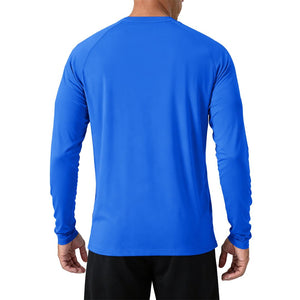 Men's UPF 50+ Long Sleeve Quick Dry Sun Protection Shirt Sapphire Blue