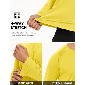 Men's UPF 50+ Long Sleeve Quick Dry Sun Protection Shirt Yellow