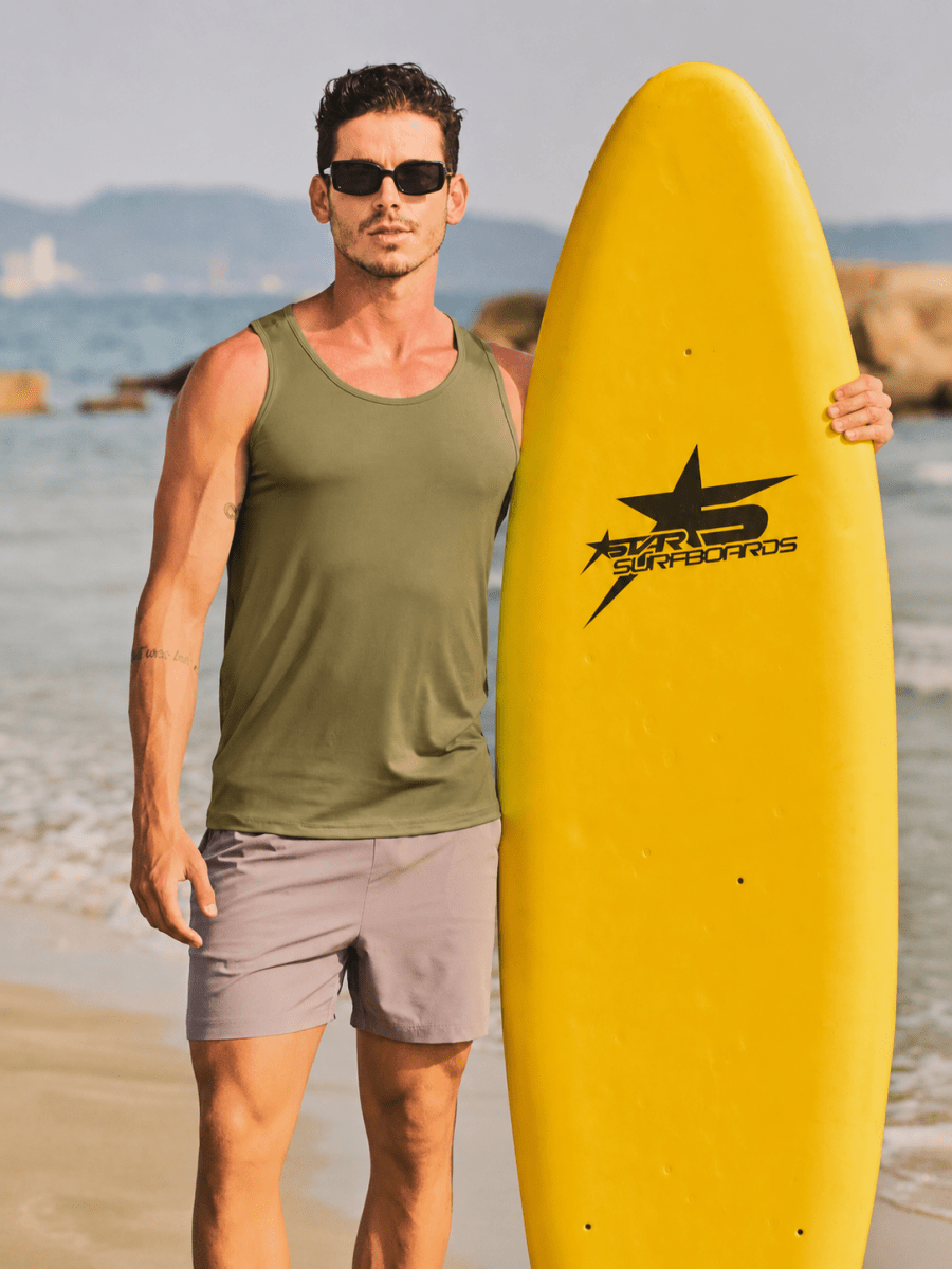 TACVASEN Dull Cyan Men's UPF 50+ Moisture Wicking Sports Vests