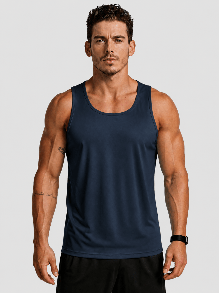 TACVASEN Navy Men's UPF 50+ Moisture Wicking Sports Vests
