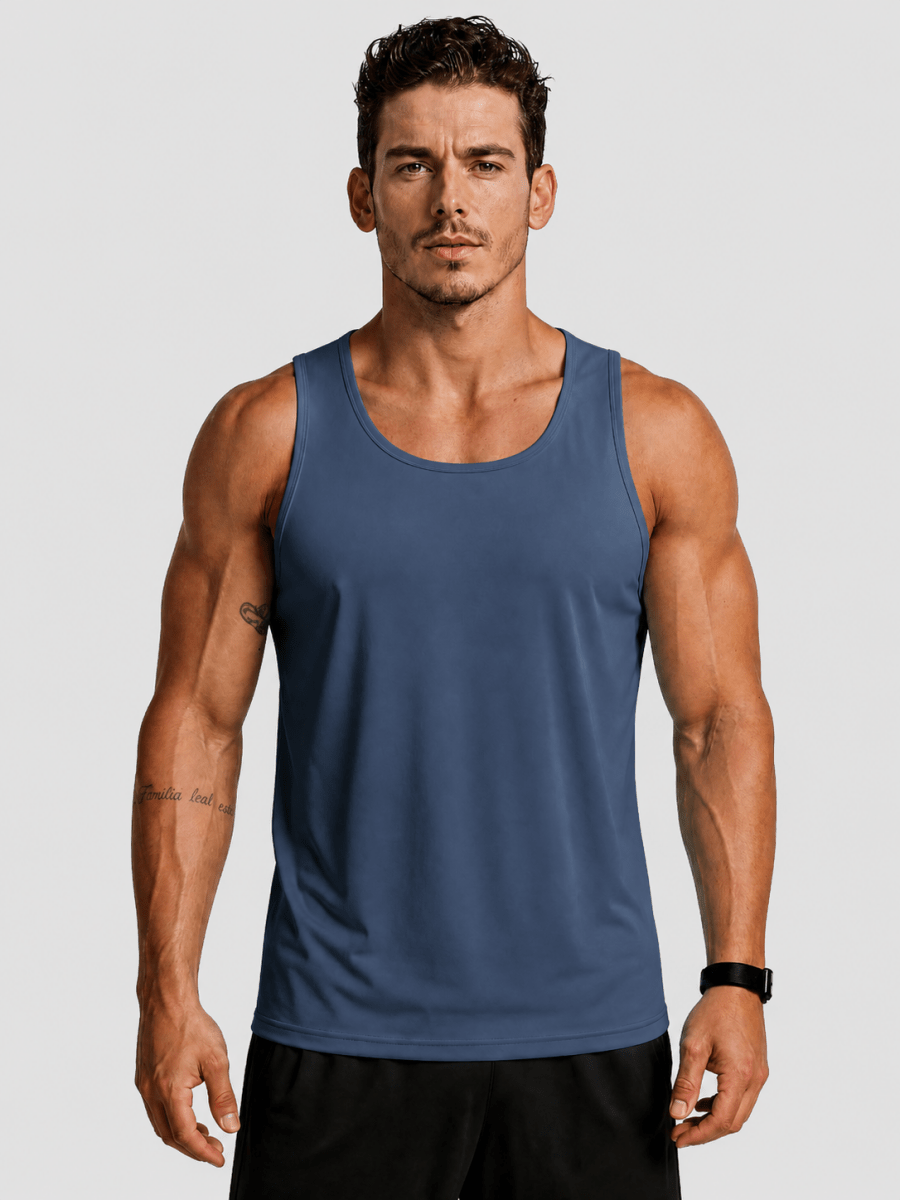 TACVASEN Blue Grey Men's UPF 50+ Moisture Wicking Sports Vests