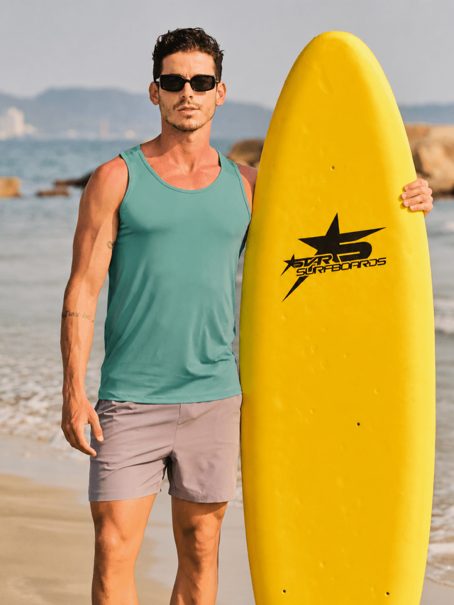 TACVASEN Grey Green Men's UPF 50+ Moisture Wicking Sports Vests