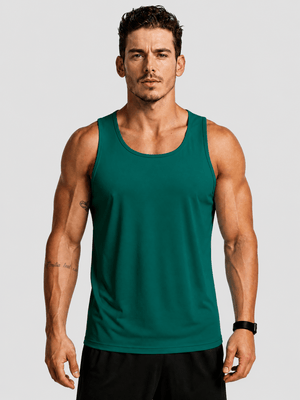 TACVASEN Emerald Green Men's UPF 50+ Moisture Wicking Sports Vests