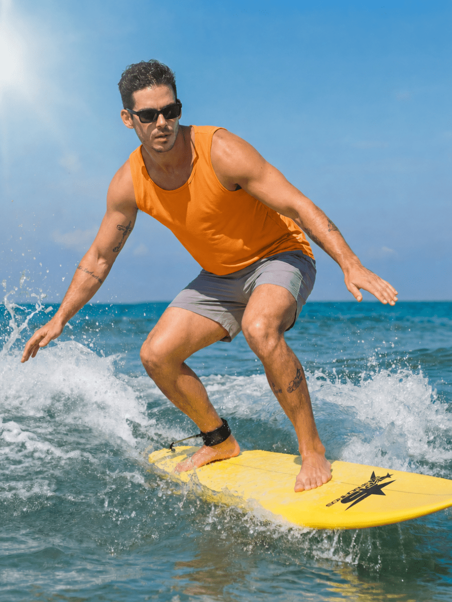 TACVASEN Orange Men's UPF 50+ Moisture Wicking Sports Vests