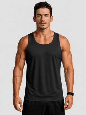 TACVASEN Black Men's UPF 50+ Moisture Wicking Sports Vests