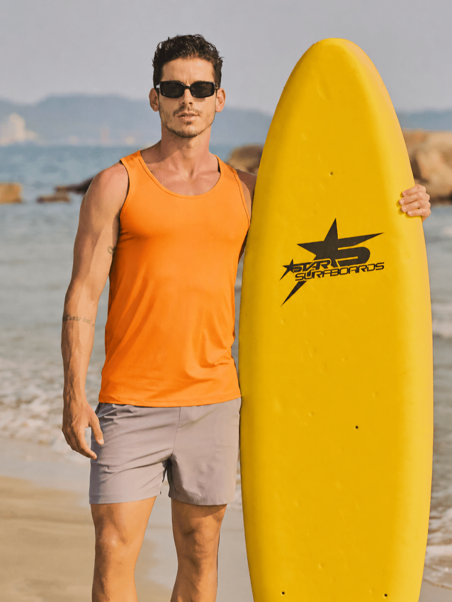 TACVASEN Orange Men's UPF 50+ Moisture Wicking Sports Vests