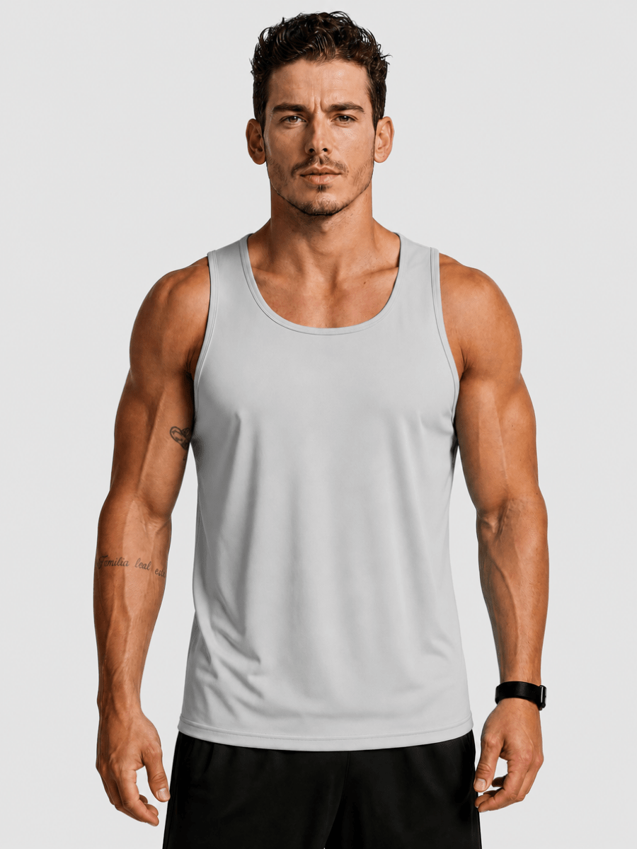 TACVASEN Light Grey Men's UPF 50+ Moisture Wicking Sports Vests