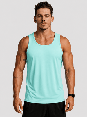 TACVASEN Light Lake Blue Men's UPF 50+ Moisture Wicking Sports Vests