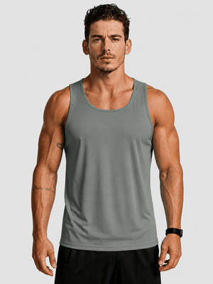 TACVASEN Dark Grey Men's UPF 50+ Moisture Wicking Sports Vests