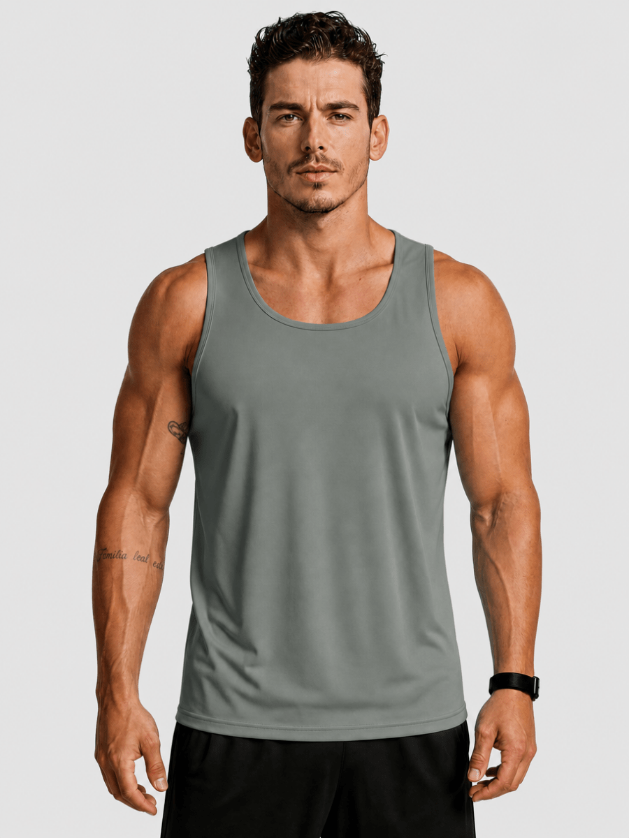 TACVASEN Dark Grey Men's UPF 50+ Moisture Wicking Sports Vests