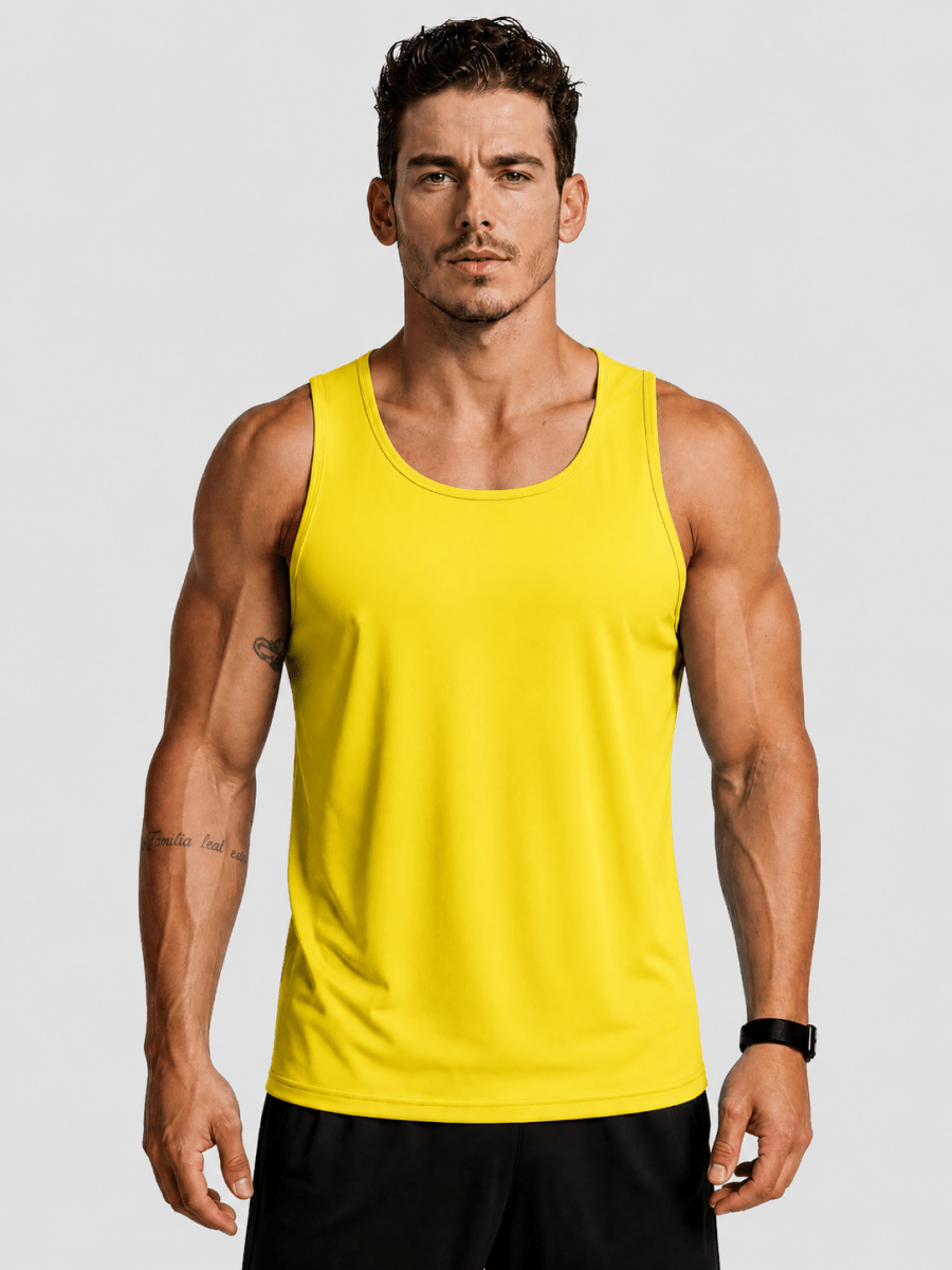 TACVASEN Yellow Men's UPF 50+ Moisture Wicking Sports Vests