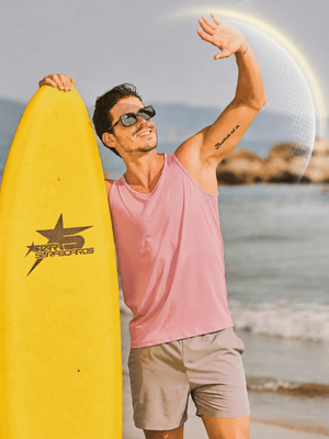 TACVASEN Pink Men's UPF 50+ Moisture Wicking Sports Vests