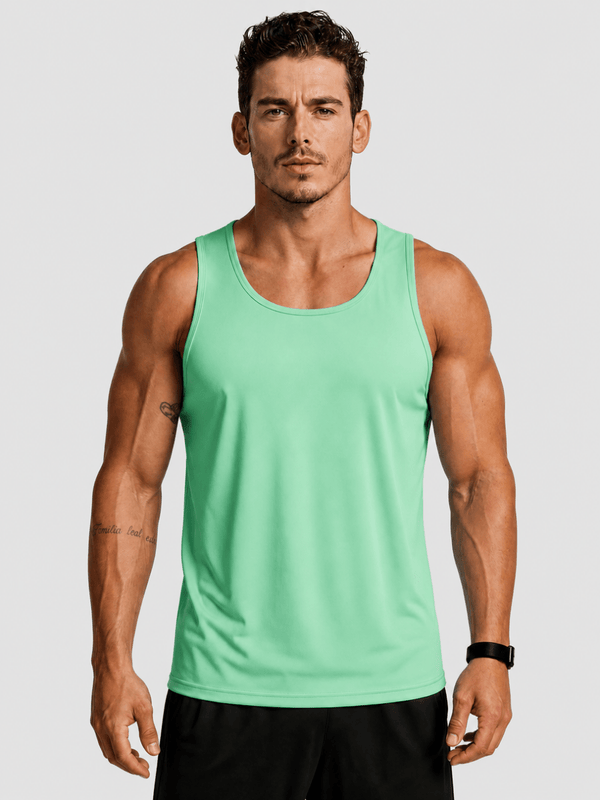 TACVASEN Mint Green Men's UPF 50+ Moisture Wicking Sports Vests