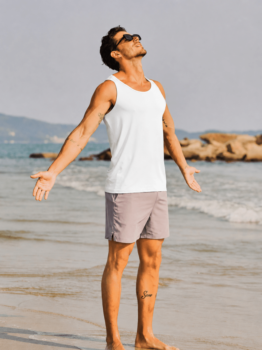 TACVASEN White Men's UPF 50+ Moisture Wicking Sports Vests