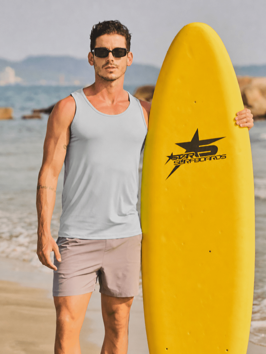 TACVASEN Light Grey Men's UPF 50+ Moisture Wicking Sports Vests