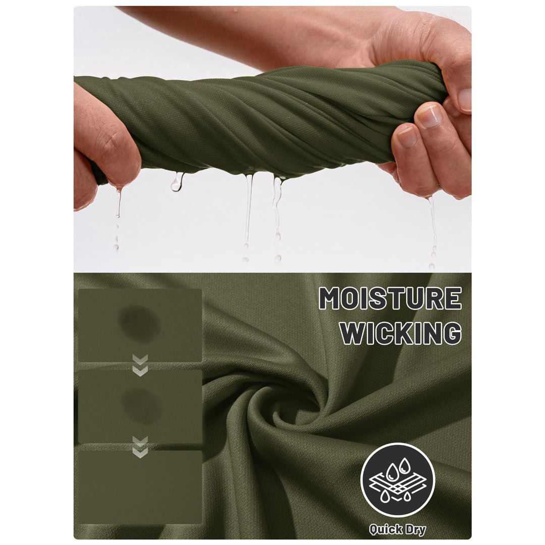 TACVASEN Army Green UPF 50+ Performance Tactical Polo Shirt