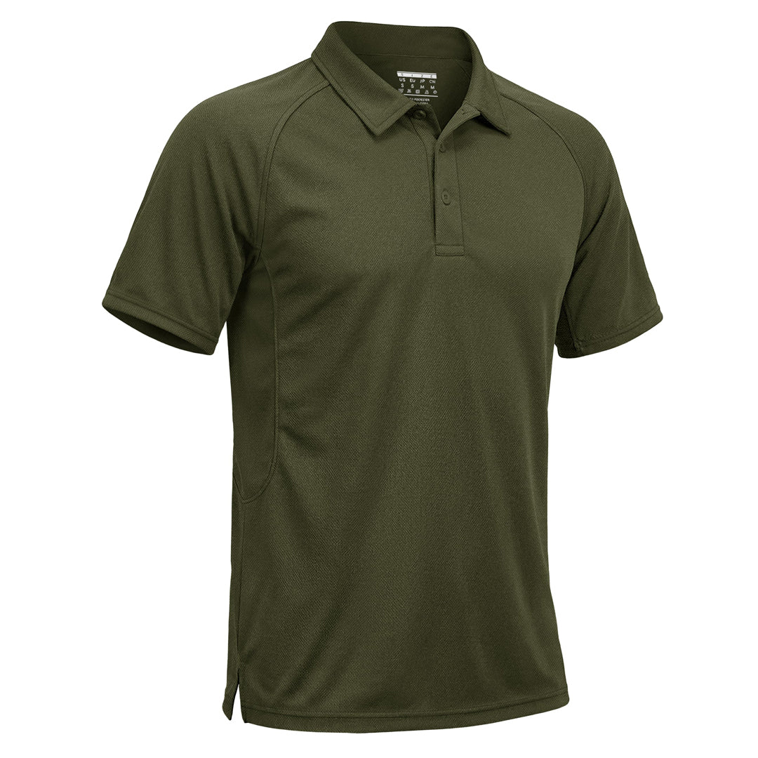 TACVASEN Army Green UPF 50+ Performance Tactical Polo Shirt