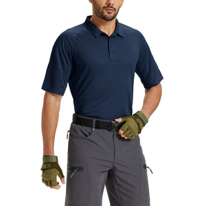 TACVASEN Navy UPF 50+ Performance Tactical Polo Shirt