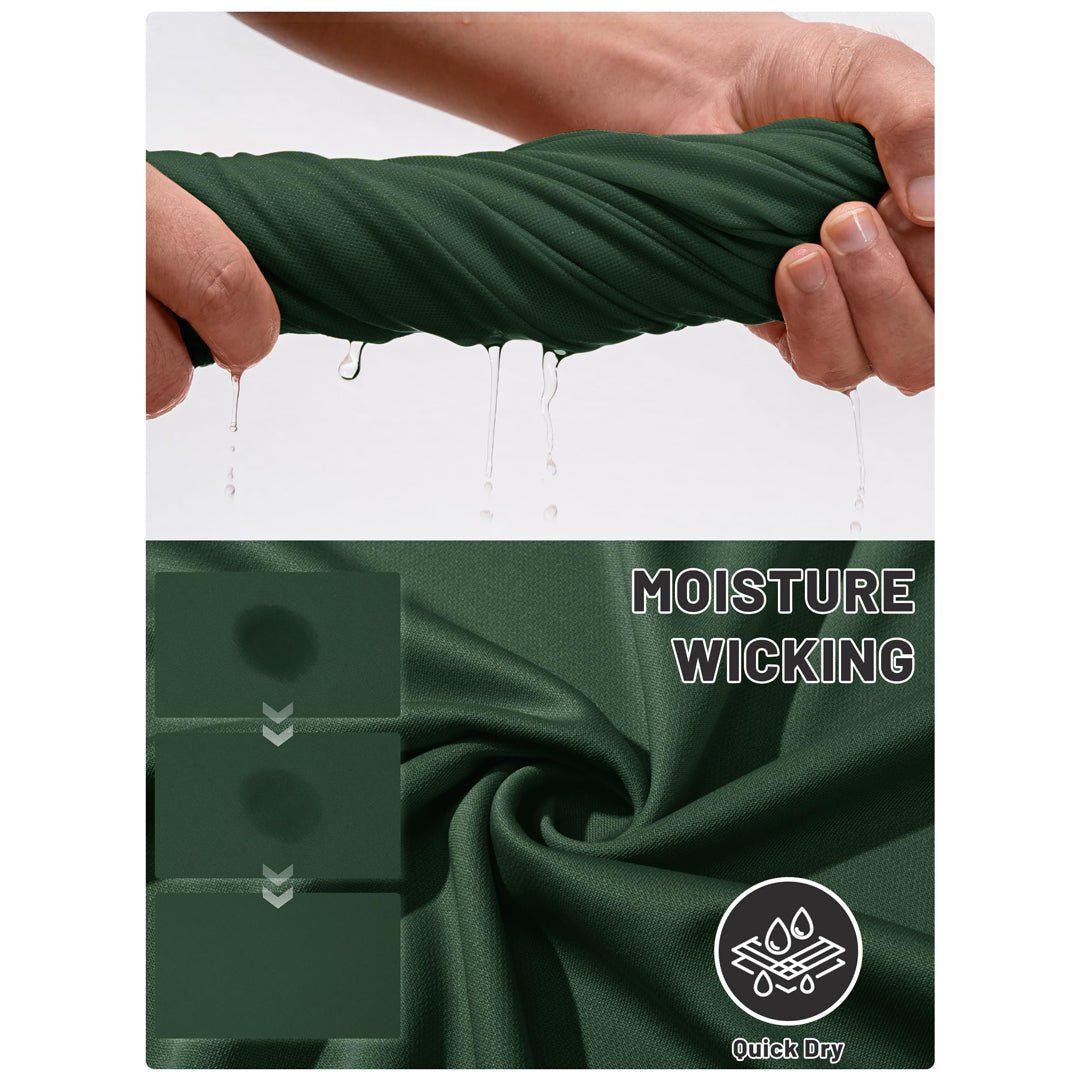 TACVASEN Dark Green UPF 50+ Performance Tactical Polo Shirt