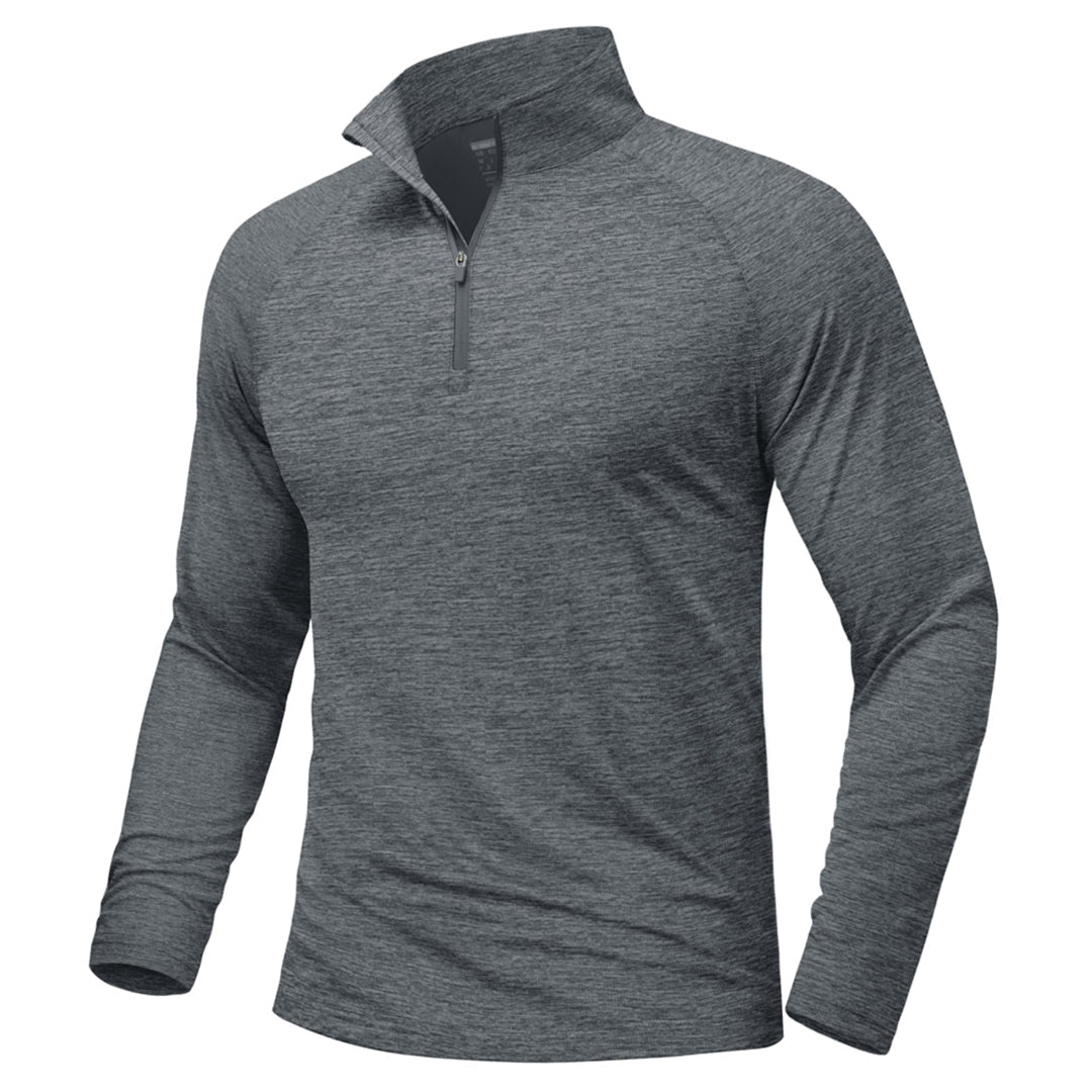 TACVASEN Dark Grey UPF 50+ Quarter Zip Long Sleeve Shirt