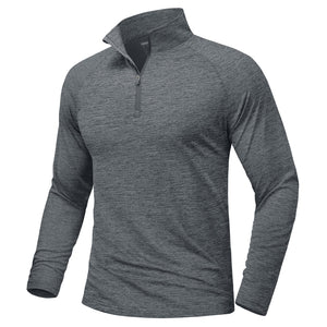 TACVASEN Dark Grey UPF 50+ Quarter Zip Long Sleeve Shirt