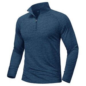 TACVASEN Dark Blue UPF 50+ Quarter Zip Long Sleeve Shirt